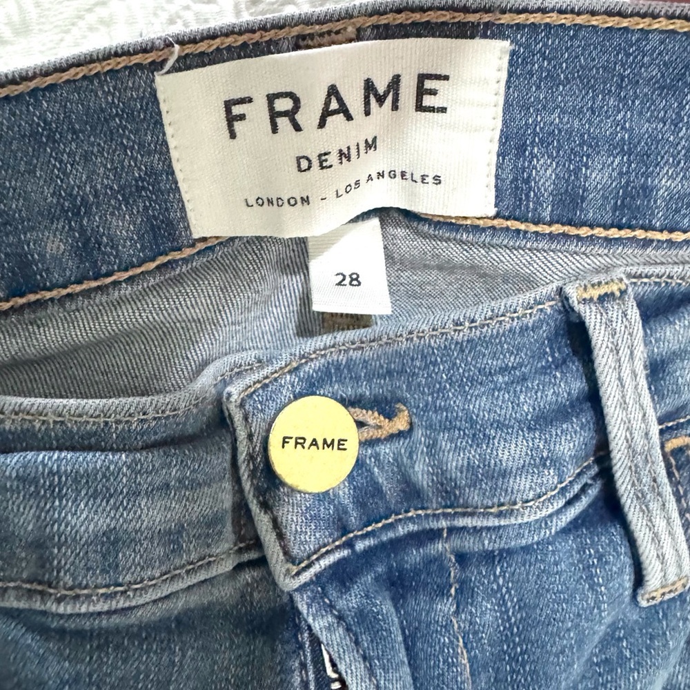 Frame Denim Le High Skinny Cascade Hem Bennett Size 28 - Picture 3 of 11